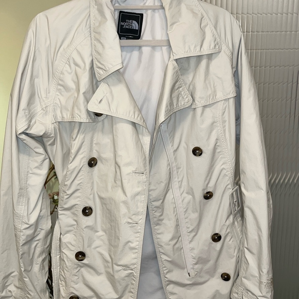 The North Face Maya White Double-Breasted Trench Jacket